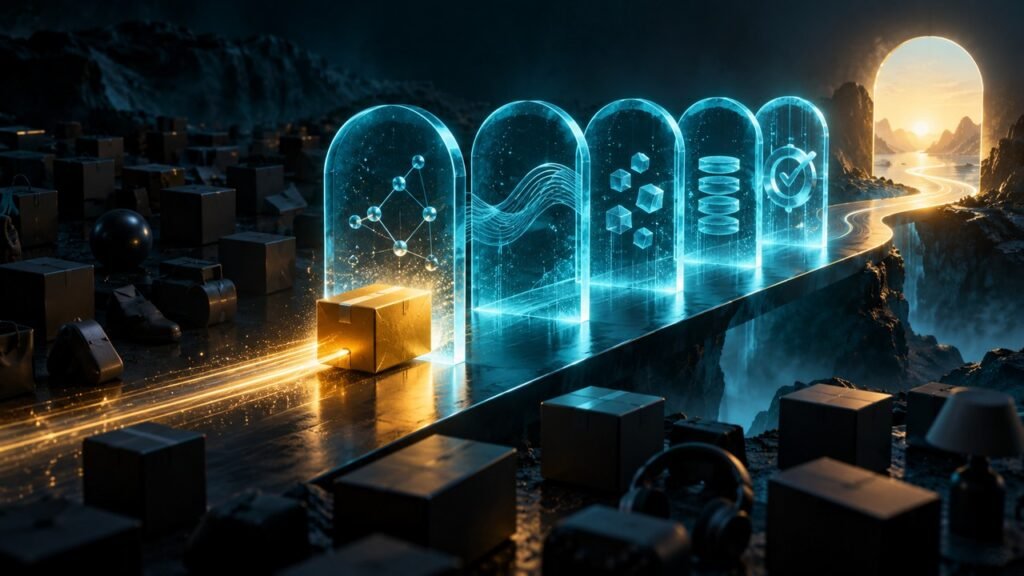 Cinco filtros luminosos conduzem uma embalagem à escolha de produto para marketplace